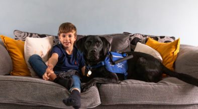 boy with his pet Labrador