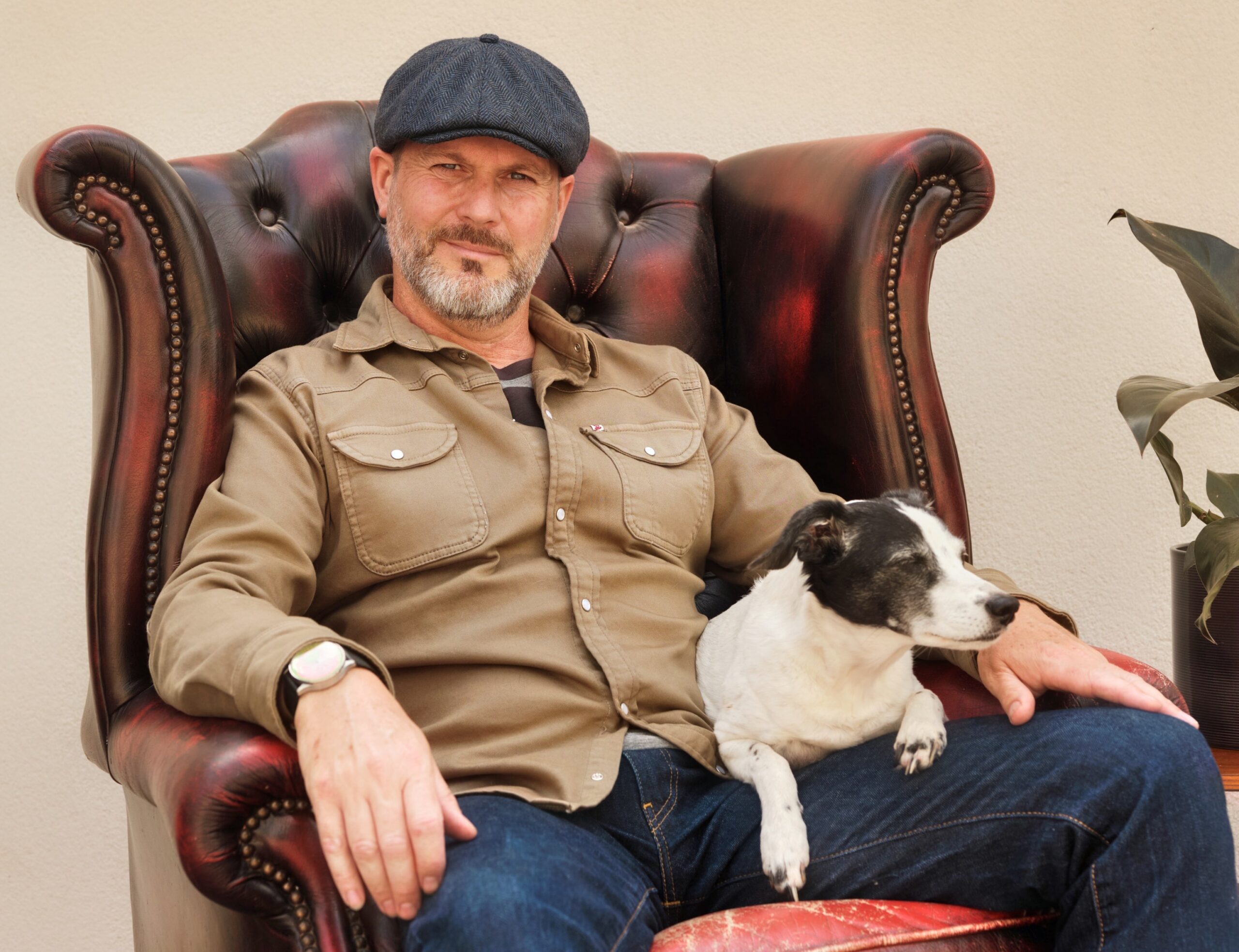 Steve Mann with dog